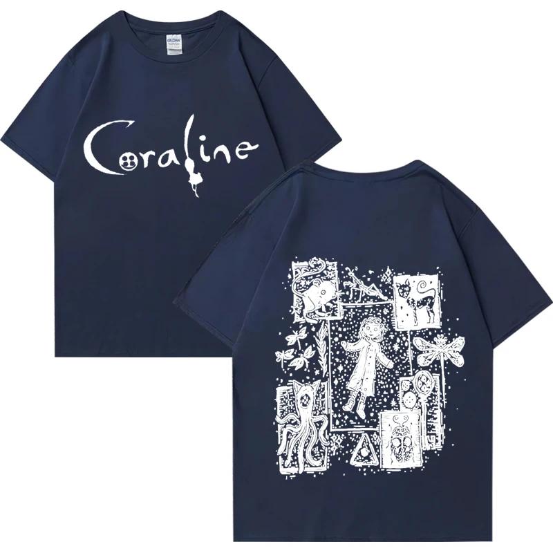 Coraline Movie Graphics vintage T shirt 2024 Men Women Fashion vintage streetwear short sleeve Unisex Tee