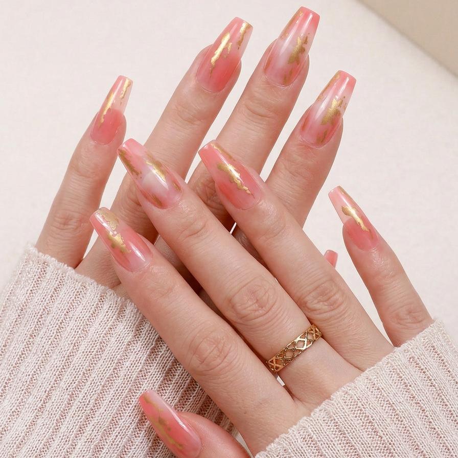 Pegatinas Desmontables para Uñas Estilo Europeo y Americano - Uñas Postizas Simples y Llevables