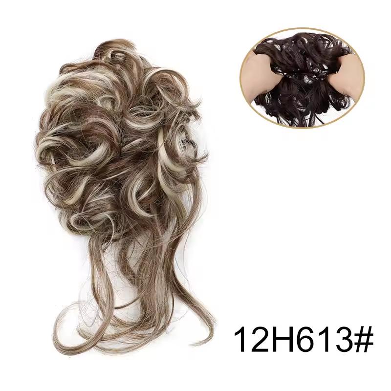 Messy Bun Hair Piece Synthetic Tousled Updo Hair Buns Extension Elastic Hair Band Hair Fake Hair Accessories for Women Girls