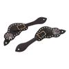 1Pair Spur Strap Leather Rhinestone Western Vintage Style Horse Riding Protective Equipment for