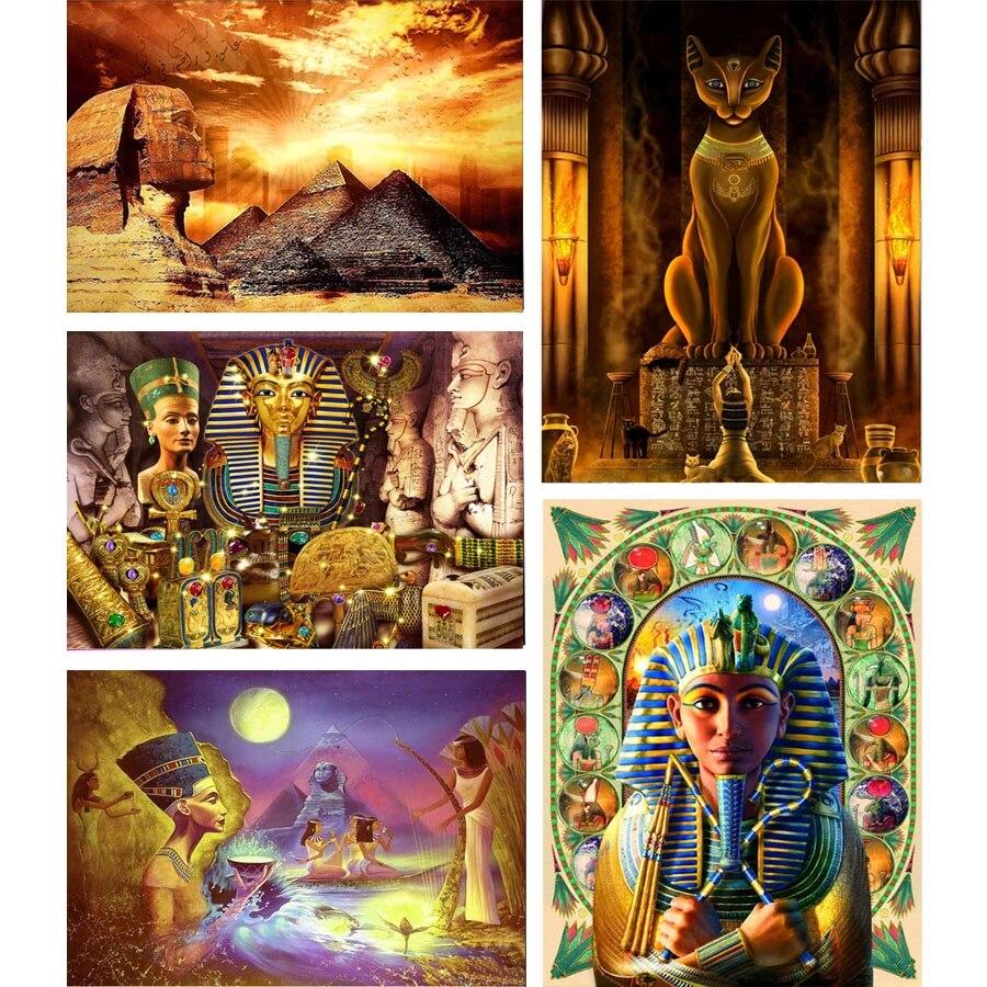 

DIY алмазная живопись египетский фараон пирамида Алмазная мозаика Религия набор для вышивки изображение горный хрусталь Египетская королева домашний декор