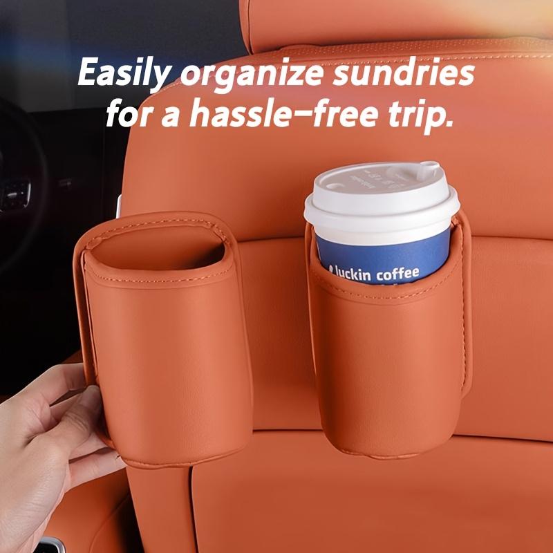 1pc Faux Leather Car Cup Holder,Vehicle Water Cup Clip,Multifunctional Storage Box,Car Organizer Box,Used for Organizing