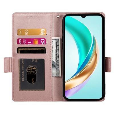 DF-010 For Honor X6b 4G Stand Case PU Leather Wallet Phone Cover