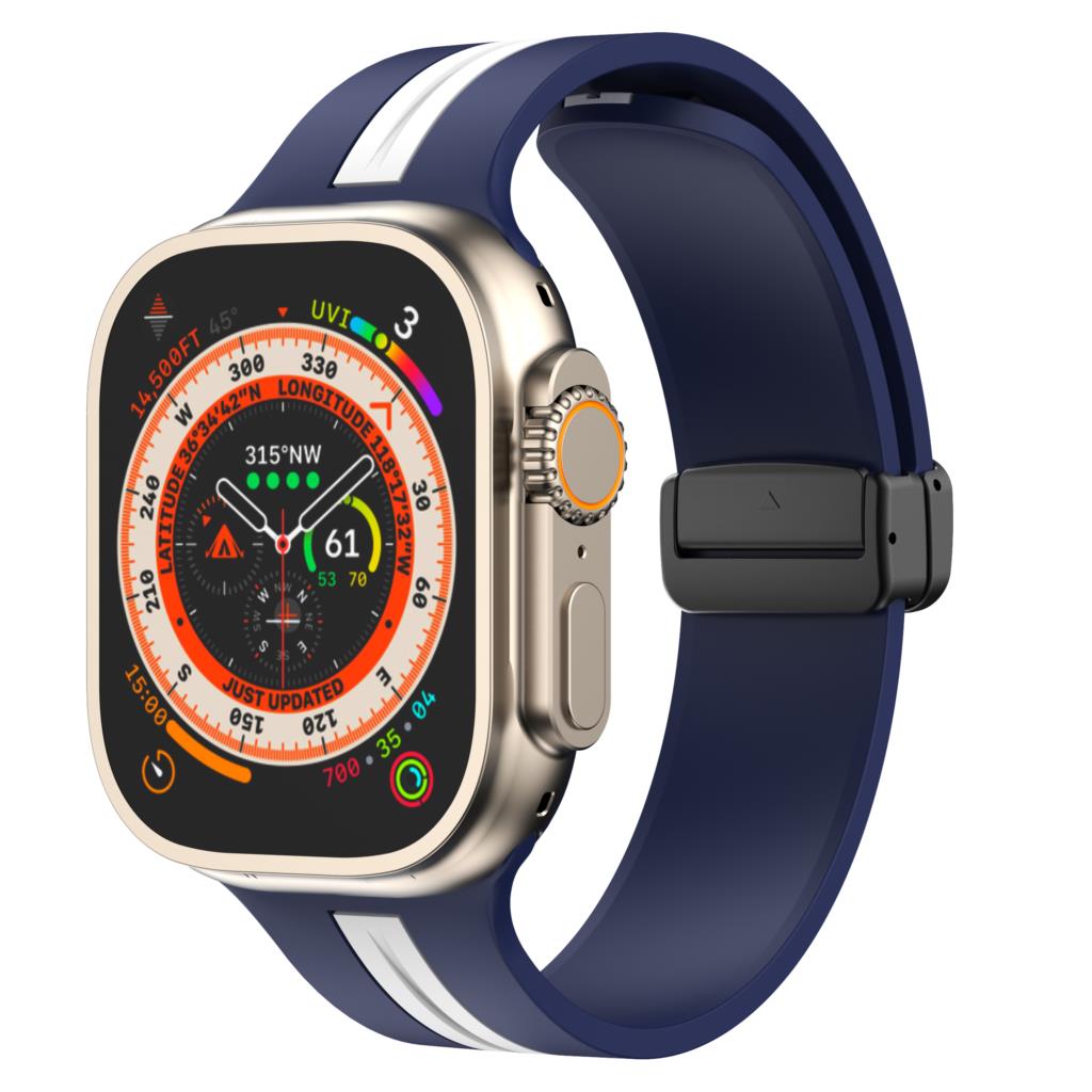 Magnetic buckle Strap For Apple Watch Ultra 2 band 49mm 44mm 40mm 45mm 41mm 38mm Silicone Bracelet iWatch series 7 3 6 5 se 8 9