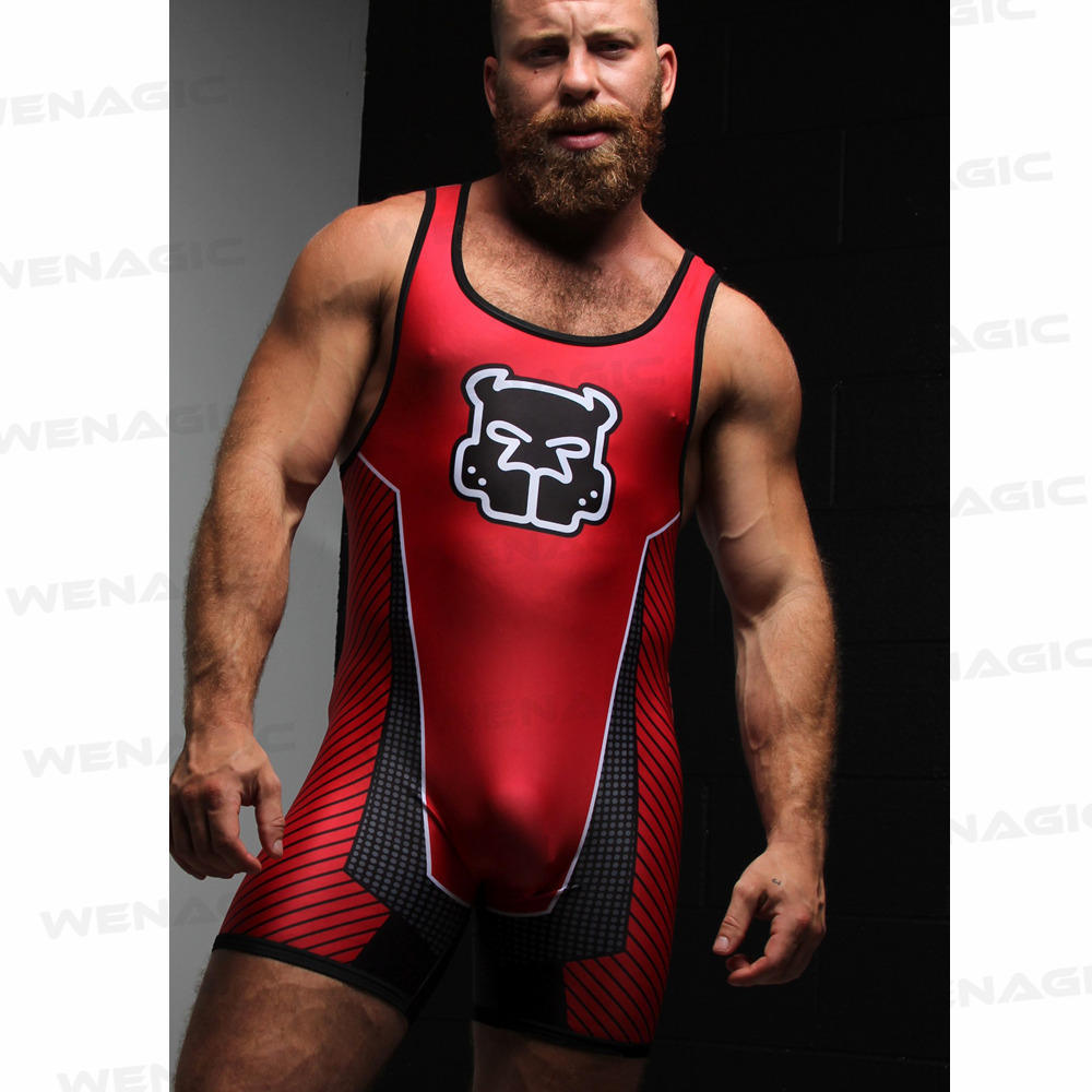 Men s one-piece wrestling suit, nylon breathable yoga gym suit, sports cycling training suit S