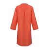 Women's Fashion Casual Temperament Crewneck Button Loose Cotton Hemp Color Dress