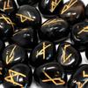 Black Onyx Rune Set 25 Stones With Pouch