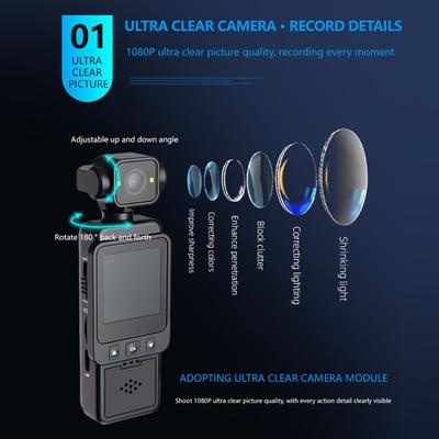 1080P WiFi Outdoor Video Recorder 270° Rotation HD Handheld Sports Camera Portable Pocket Camcorder for Cycling Vlogging Sports