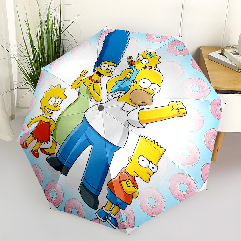 

1pc Simpsons Doughnuts Pattern Umbrella with Plastic Handle,Suitable for All Seasons Home Travel Outdoor UmbrellaFP085