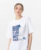 ESCAPEFROM Cobalt Cool Water Print Oversized Short Sleeve T-Shirt White