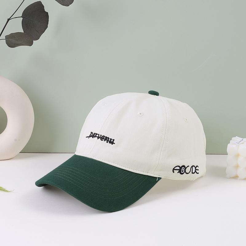 The new soft top Macaron color embroidered small letter copper buckle baseball cap fashion casual splice shade cap