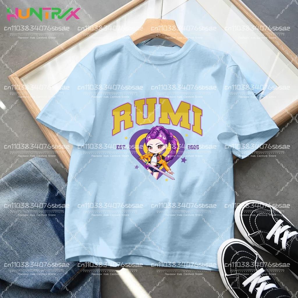 KPop Demon Hunters Kids Clothes Anime T-shirt Harajuku Casual T-Shirt Fashion T Shirts