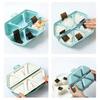 6-Cavity Triangle Onigiri Mold Bento Box 2-in-1 Rice Ball Maker with Lid Portable Lunch Container for Meal Prep Picnic School Lunch