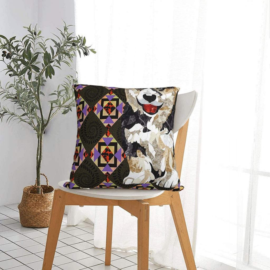 Christmas Dachshund Pillow Case Nordic Merry Christmas New Year Cushion Cover Novelty Zipper Decorative Pillowcase for Home