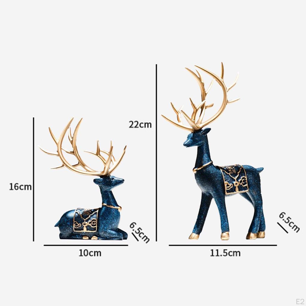 Modern Reindeer Figurine Decorative Sculpture for Desk Office Shelf Living Room Home Ornament