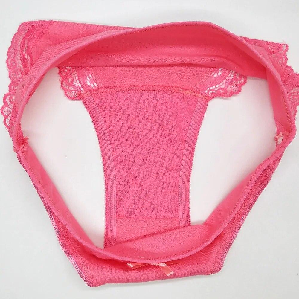 Ropa interior de mujer, bragas de encaje sexis de algodón, bragas de cintura baja para niñas, bragas para mujer, lencería, 6 unids/set