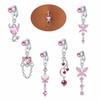 Butterfly Design Fake Belly Ring Zircon Belly Button Rings Navel Rings  Fashion Accessory