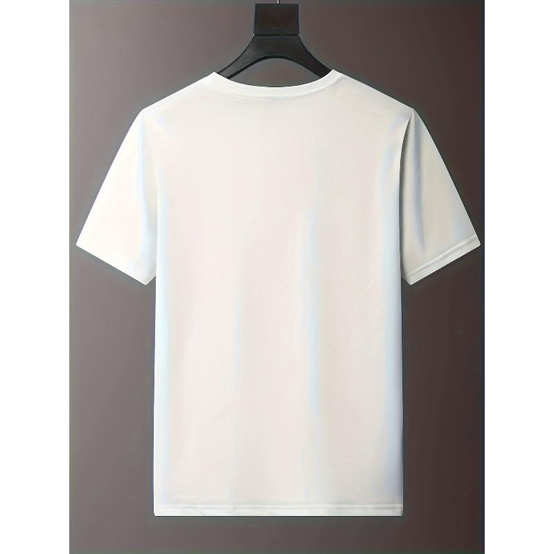 European Sizes Men'S Fashion Trendy Round Neck T-Shirt, English Print, Suitable for Spring And Summer