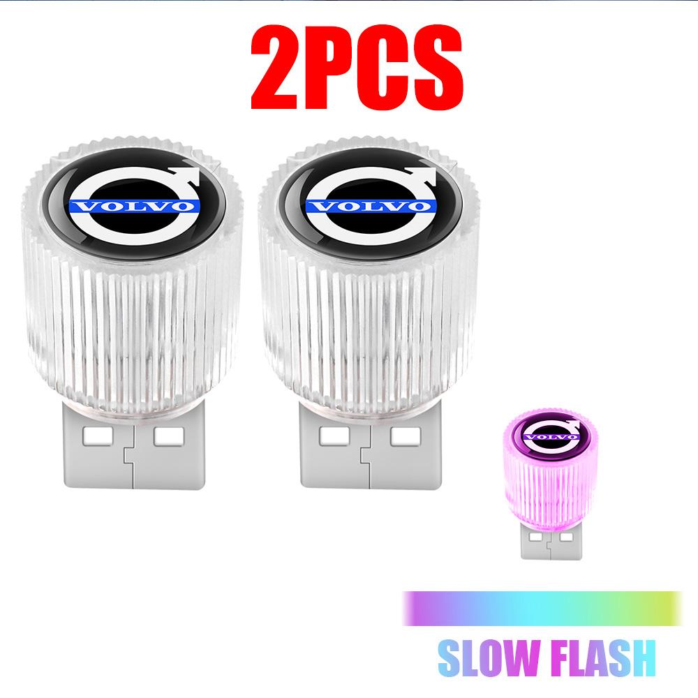

2 шт. Для Volvo S40 S60 S80 S90 V40 V60 XC60 XC70 Автомобільний стиль USB Світлодіодне світло атмосфери Портативне освітлення Лампа-вставка Аксесуари