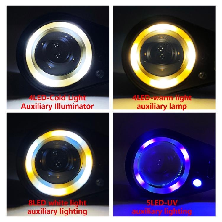 10X 20X 30X Vergrößerung Juwelierlupen mit 21mm Linse und LED-Licht für Edelsteine, Münzen, Briefmarken und Antiquitäten