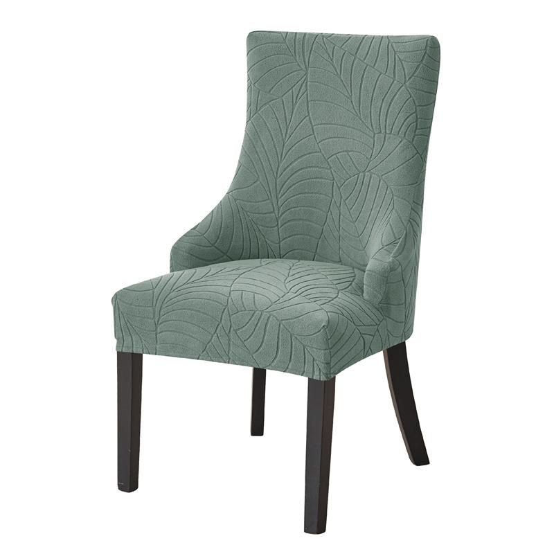 

1/2pcs Jacquard Dining Chair Cover High Back Curved Armchair Slipcover Solid Color Elastic Chair Covers for Home Banquet Cafe 1PC