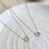 18K Gold-Plated Sterling Silver Interlocking Ring Necklace, Simple & Versatile Design, Elegant Clavicle Chain.