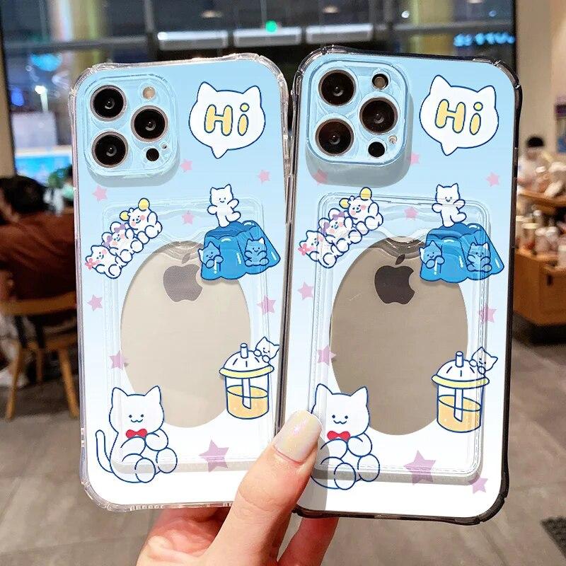 Divertente Custodia per Telefono Mostro Per iPhone 11 Custodia iPhone 14 Pro 12 13 15 Pro Max XR XS 7 8 Plus SE Trasparente con Supporto Porta Carte