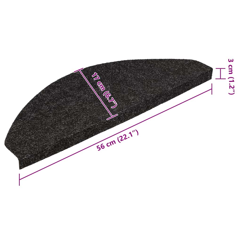 Self Adhesive Stair Treads 20 pcs Black 56 x 17 x 3 cm