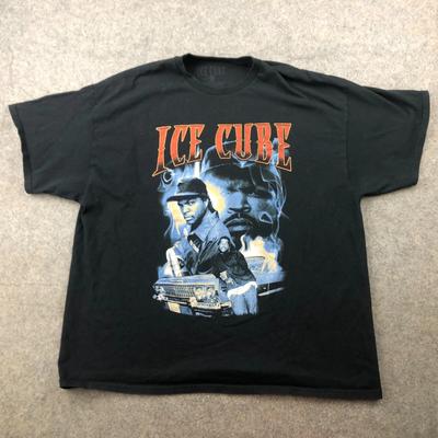Ice Cube Shirt Mens 2XL Black Short Sleeve Rap Tee Graphic Spell Out Hip Hop *