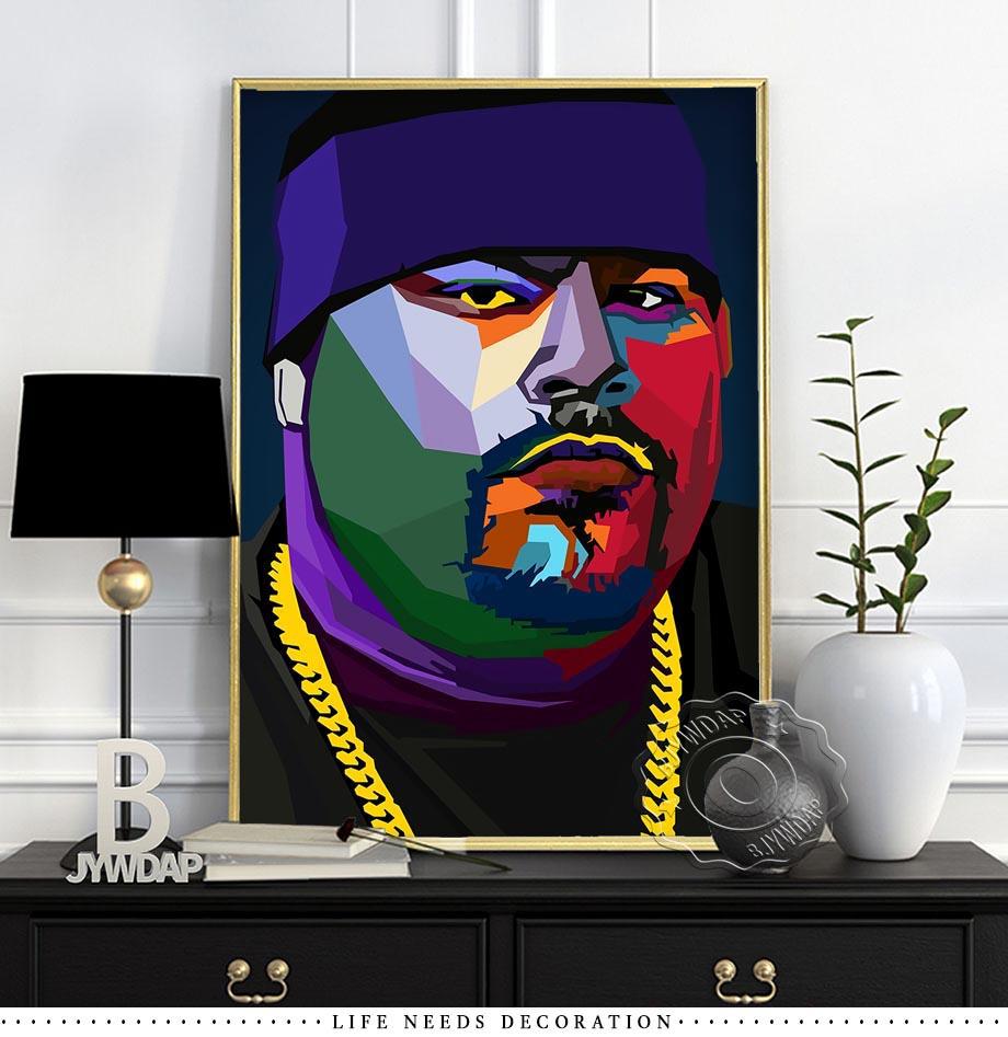 Poster e Stampe di Star della Musica Rap Astratta Moderna Hiphop Rapper Arte da Parete Quadri da Parete Pittura su Tela per Decorazione Domestica Senza Cornice