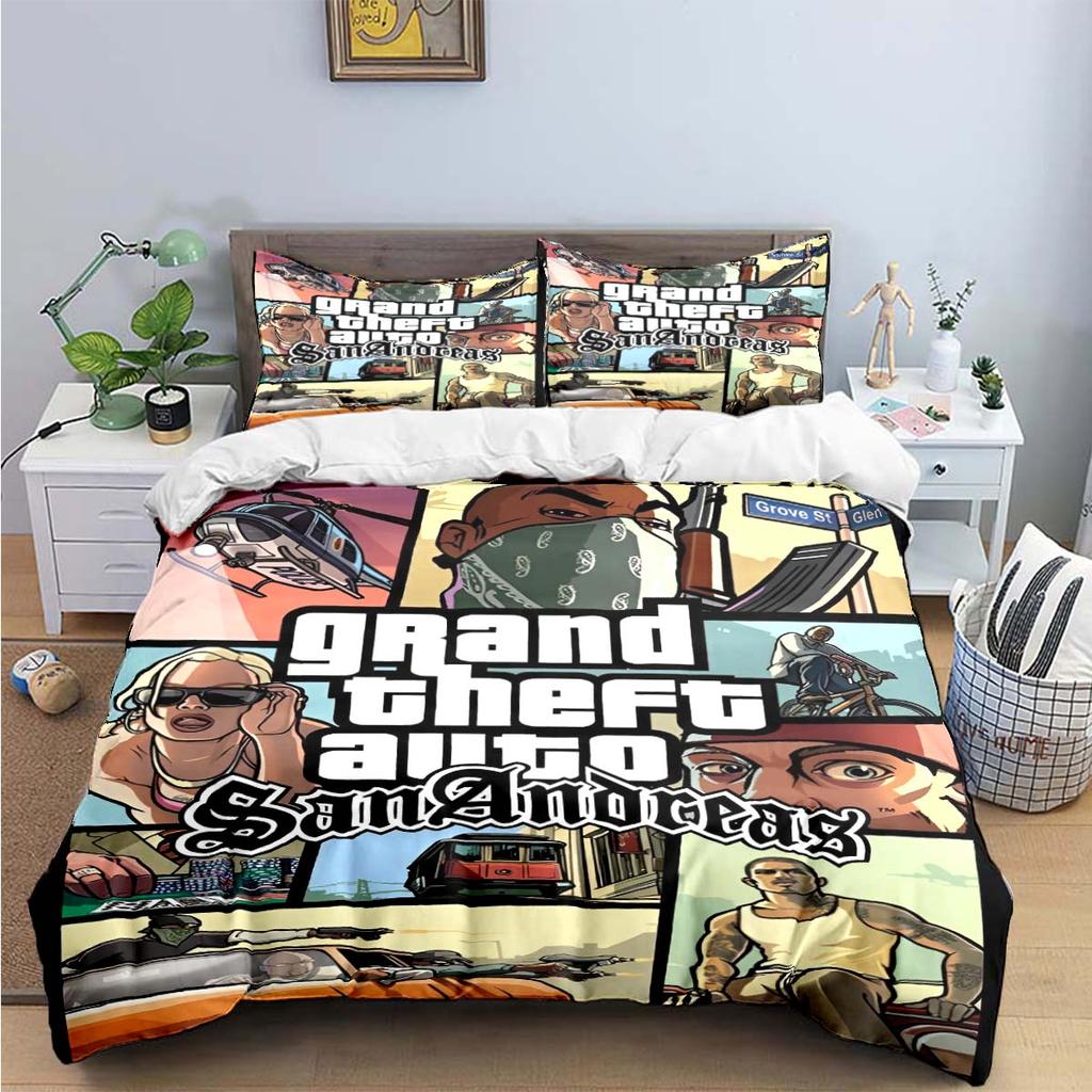 Fashion Classic Exciting Game G-GTA Print Bedding Sets Bed Supplies Set Duvet Cover Bed Comforter Set Bedding Set Luxury Gift