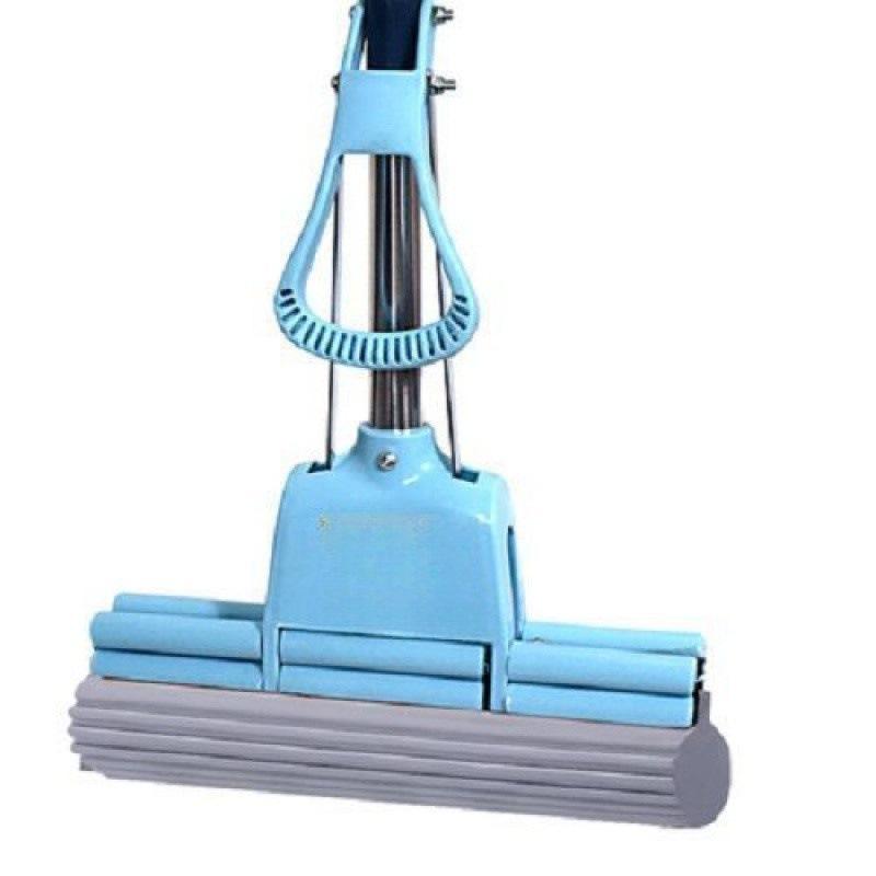 Sponge Mop with Cotton Squeeze Roller - High Absorption, Hands-Free, Large & Durable for Household Floors
