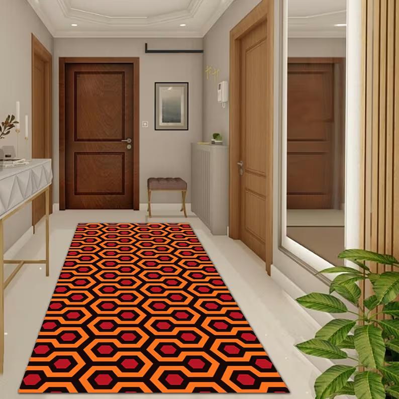 Schwarz und Gold Griechisches Schlüsselmuster Teppich Marmor Flurläufer Moderner Teppich Eingangsbereichmatte Bunt Rutschfest Lang Bodenakzent Heimdekor