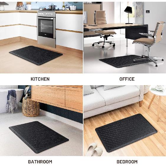 HappyTrends Floor Mat Cushioned Anti-Fatigue ,17.3"x28",Thick Waterproof Non-Slip Mats and Rugs Heavy Duty Ergonomic Comfort Rug for