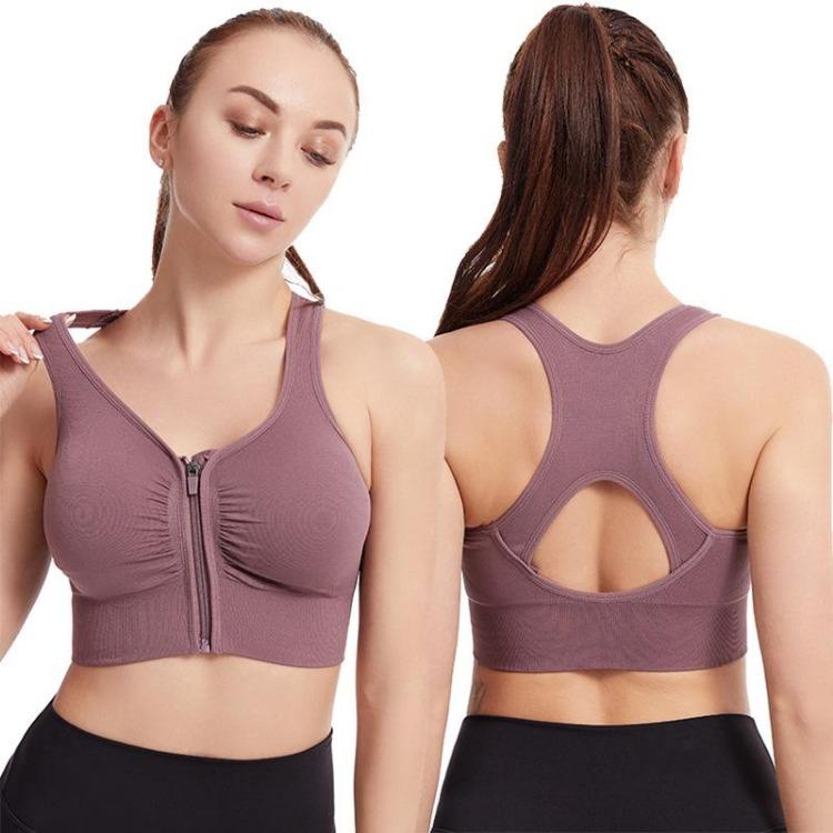 High Impact Shockproof Sports Bra for Women Plus Size Workout Running Yoga Bodybuilding Support Top with Zipper