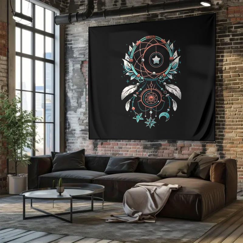 Boho Tapestry Wall Hanging Aesthetic Room Decor Celestial Moon Stars Galaxy Home Decor Hippie Wall Art Bedding Couch Cover Throw