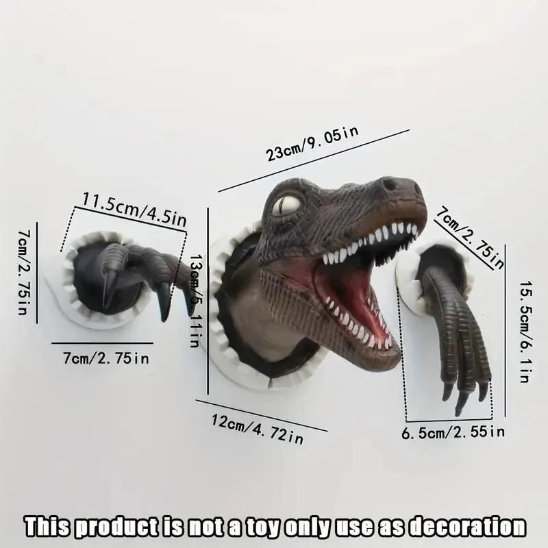 Dinosaur Wall Decoration Wall Breaker Velociraptor Set 3D Sculpture Ornament Wall Decoration Props Home Decorations