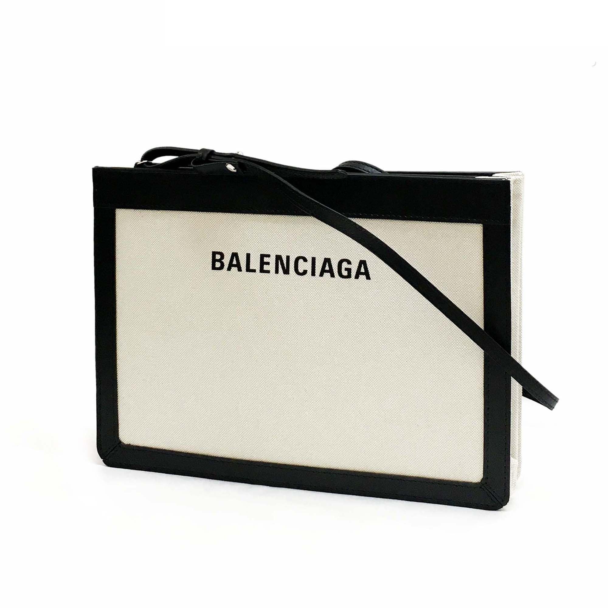 

Темно-синя сумка Pochette 339937 2HH3N 9260 через плече чорна [Balenciaga] Жіноча брудно-біла [арт.]