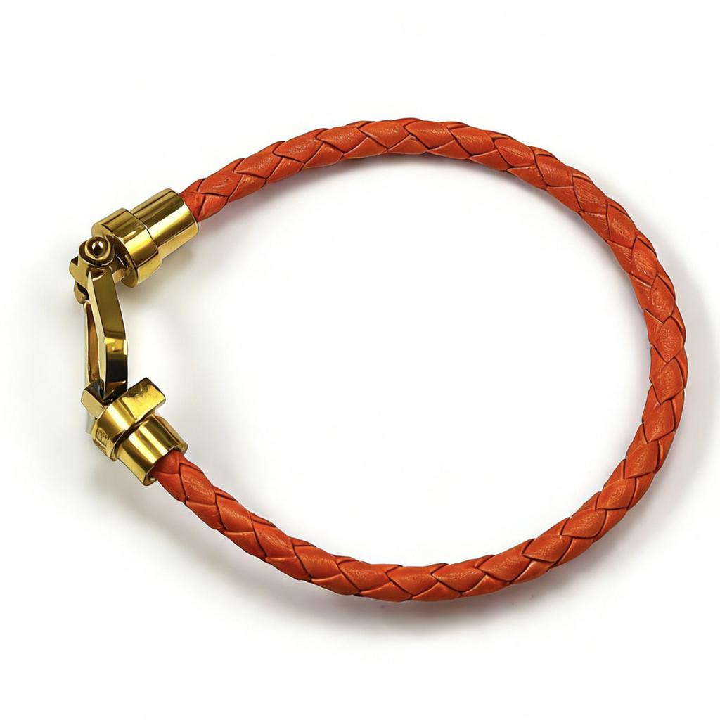 European and American Fashion U-shaped Bracelets Multi-color Braided Leather Rope Magnet Buckle Horseshoe Bracelet Personality Trend