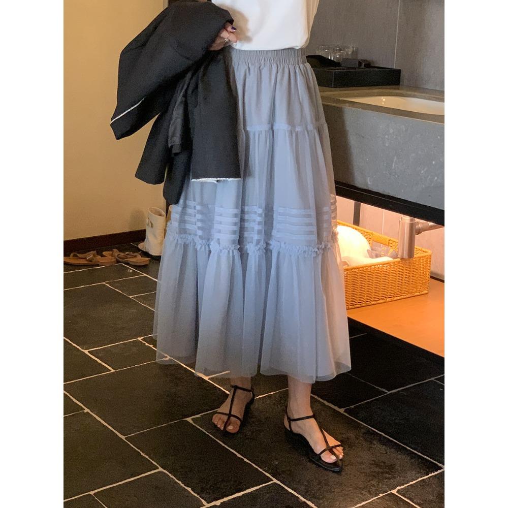 

Юбка из сетки с высокой талией, женская, весна-лето, новая, универсальная, праздничная, пышная юбка-торт L