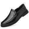Business Men Genuine Leather Shoes Leather Anti-slip Rubber Loafers  Man Casual Shoes Summer Breathable Hollow Out Leather Shoes