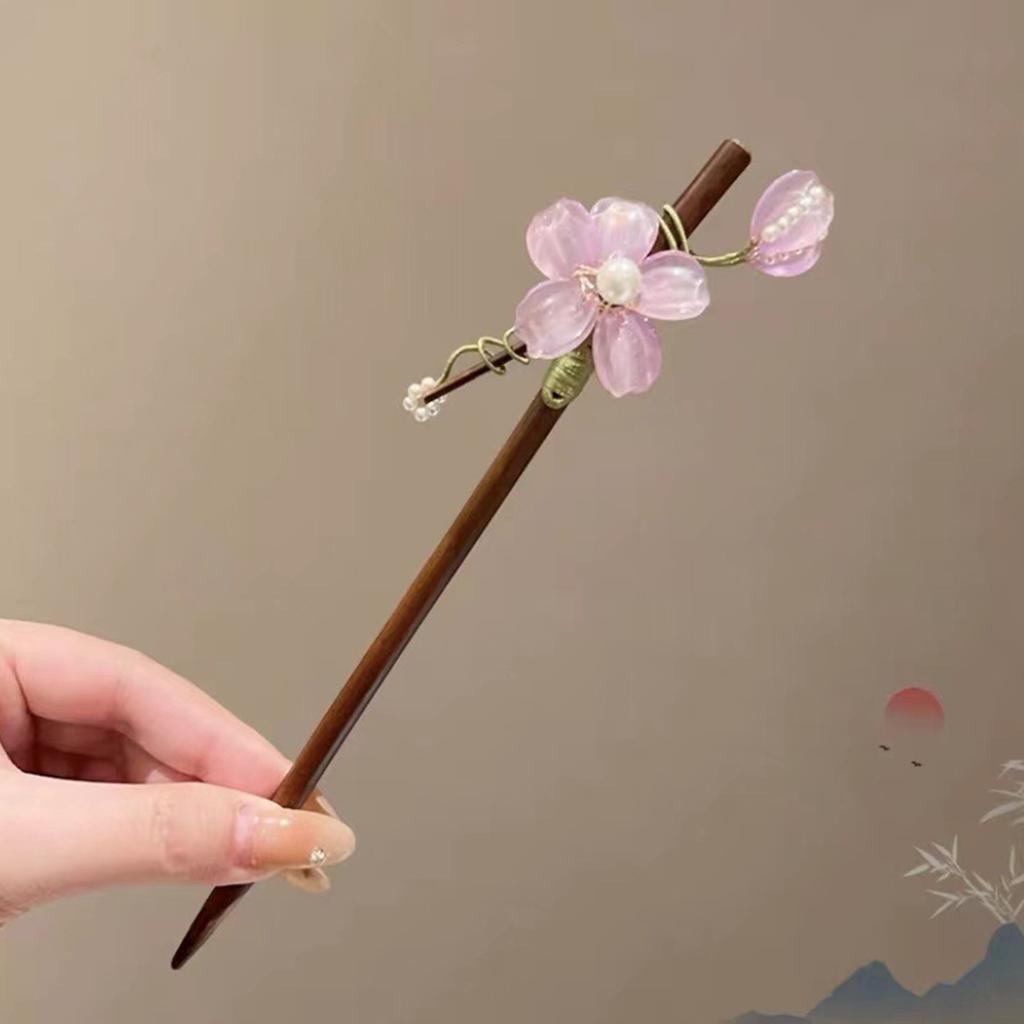 Hair Clasp Sticks With Flower Pendant Hair Stick Vintage Chinese Style Bridal Hair Jewelry Accessories For Women Wedding Hanfu