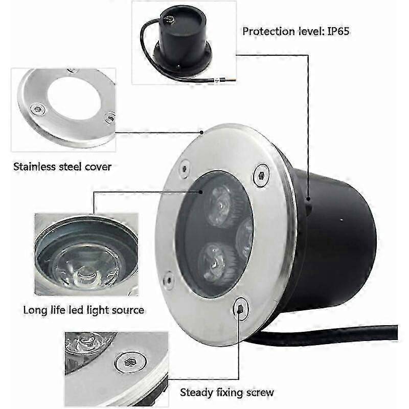 IP65 LED Spotlight 3W 270 Lumen Outdoor Recessed Garden Light