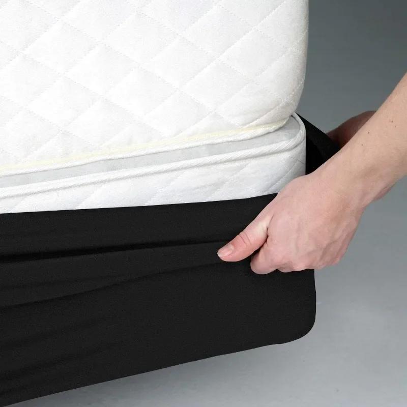 Box Spring Cover Hotel Quality Wrap Around Bed Skirts-Mattress Protector Encasement-Easy To Install Twin/Full/Queen/King