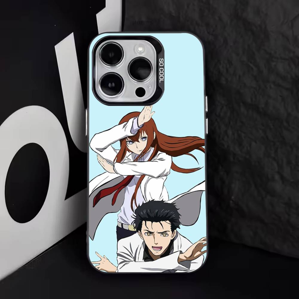 Steins Gate Okabe Anime Phone Case For iPhone 16,15,14,13,12,11,8,7,Pro,Max,Plus,Mini,XS,SE Anti Fall Black Matte Hard