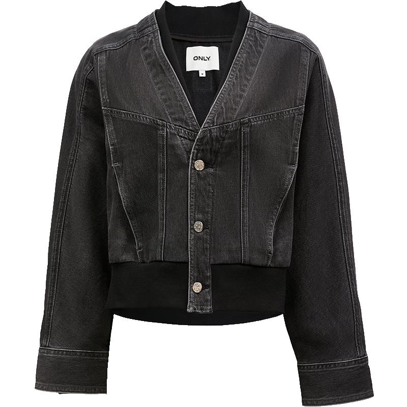 

ONLY Women s Loose Spliced Denim Jacket S