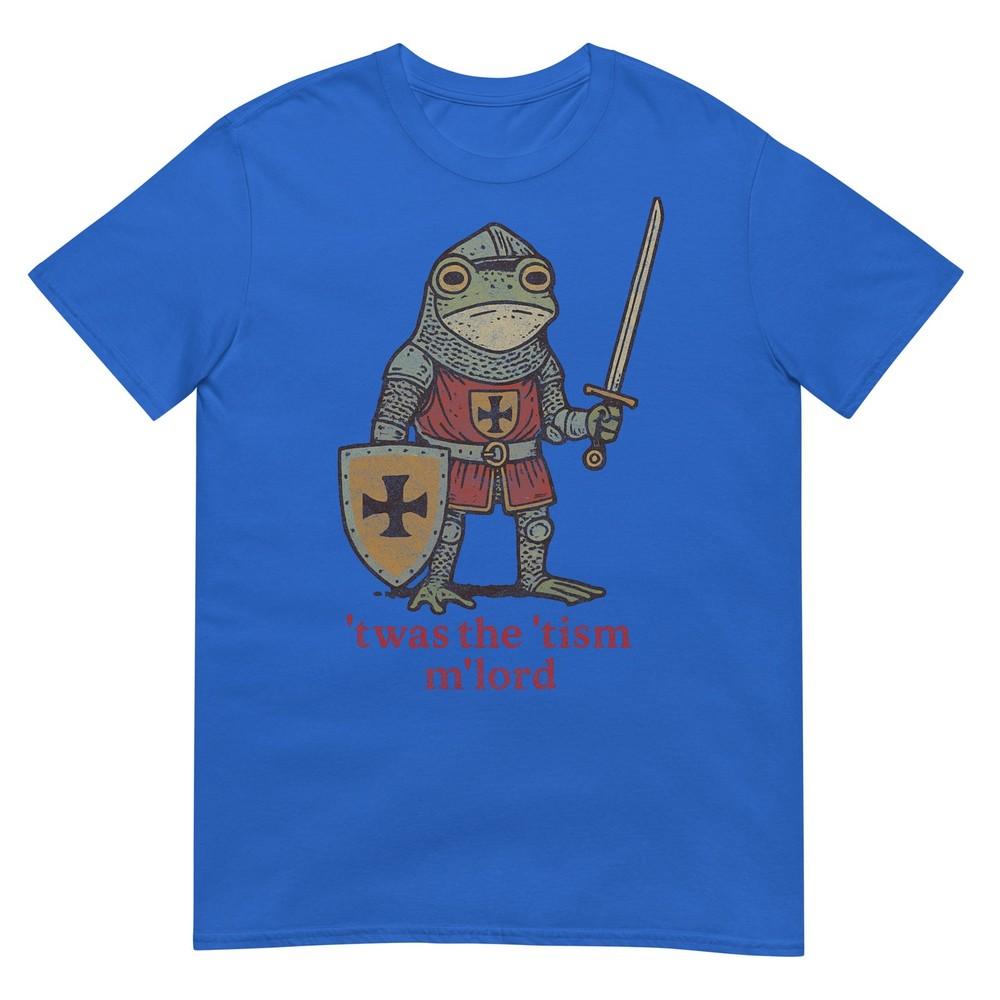 Funny Twas The Tism Mlord Medieval Knight Frog Tsim Tshirt