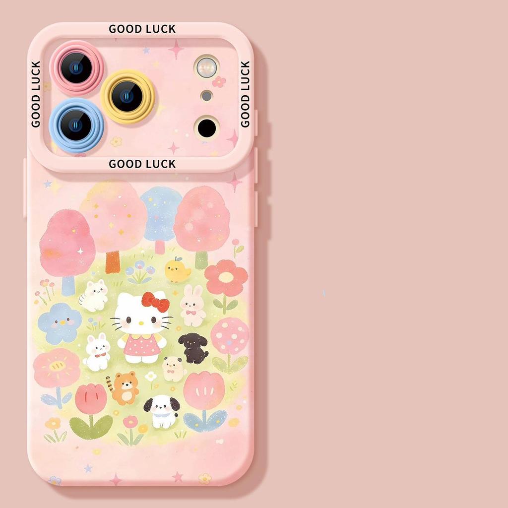 Hello Kitty Frosted Silicone Phone Case for Apple 12 Mini/13 Pro Max/16 Plus/17.