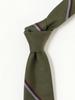 [BEAMS PLUS] Silk Wide Regimental Tie for Men, Green, Free Size, 38440015107