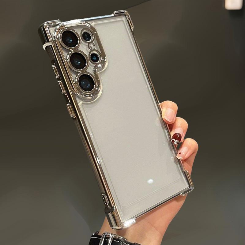 Transparent Phone Case For Samsung Galaxy S26 S25 S24 Ultra Plus S26Ultra Cases Plating Shockproof Bumper Clear Cover